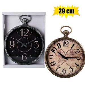 CLOCK WALL QTZ POCKET WATCH 29CM ASSTD