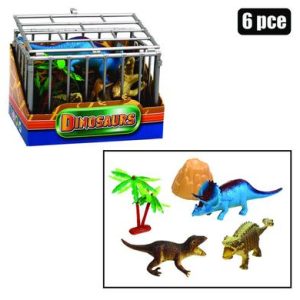 ANIMALS DINOSAUR IN CAGE + ACC 12x8x8cm