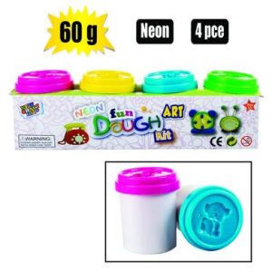 EDU PLAY DOUGH NEON TUBE 60g 4PC