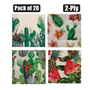 SERVIETTES 2PLY 33cm 20PC CACTUS