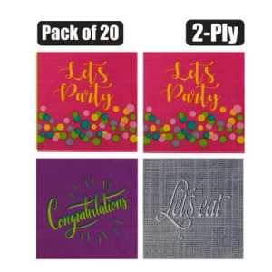 SERVIETTES 2PLY 33cm 20PC WORDS