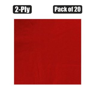 SERVIETTES 2PLY 33cm 20PC PLAIN RED