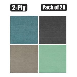 SERVIETTES 2PLY 33cm 20PC PLAIN LINEN