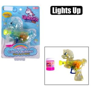 BUBBLE NOVELTY UNICORN GUN WITH LIGHT