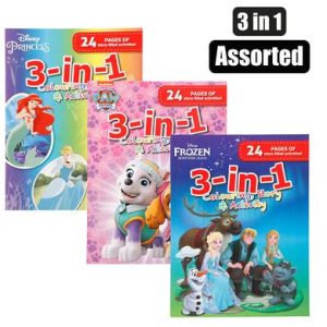 BOOK COLOURING DISNEY 3-IN-1 ASSTD